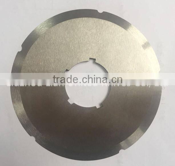 Stainless steel knife with slots for frozen meat grinder