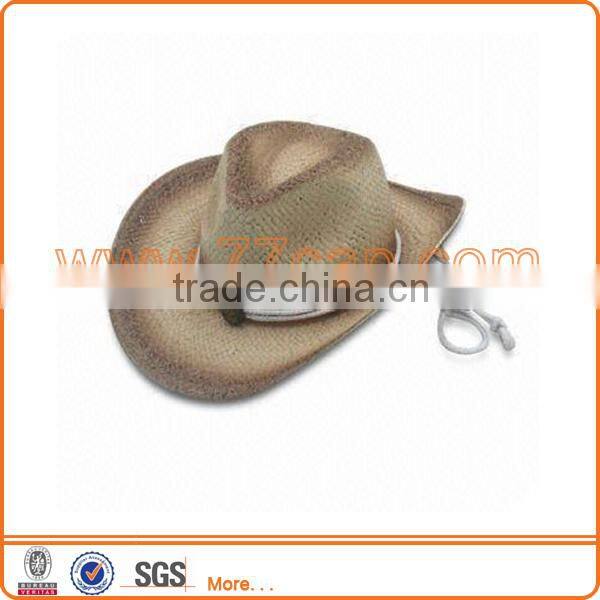 New Fashion Folding Wide Brim Woven Paper Straw Hat Cowboy Hat for Decorate or Travelling