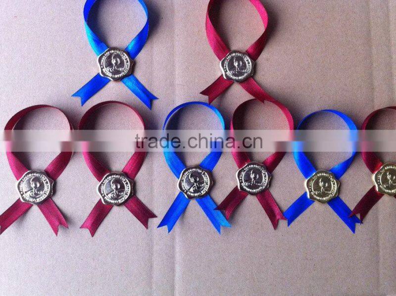 Red color Gold logo embossed wax seal stickers