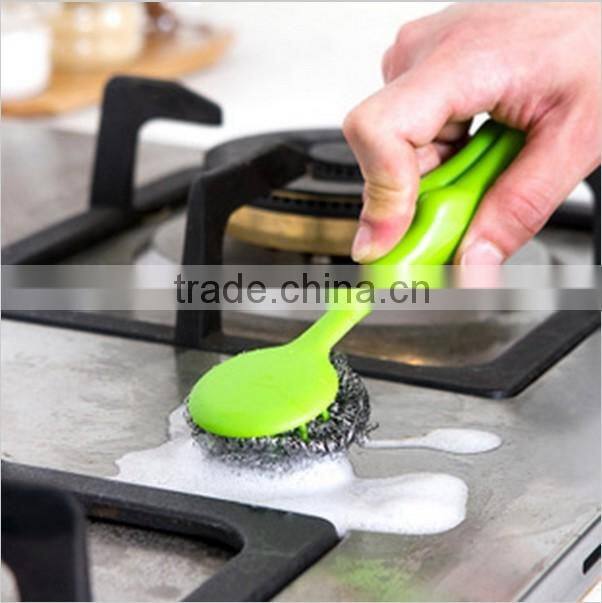 Plastic & Stainless Steel Wire Kitchen Pot Brush