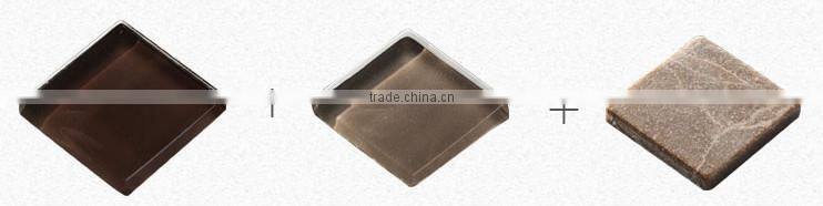 Coffee crystal mosaic glass tile and slate mix for sunny europe
