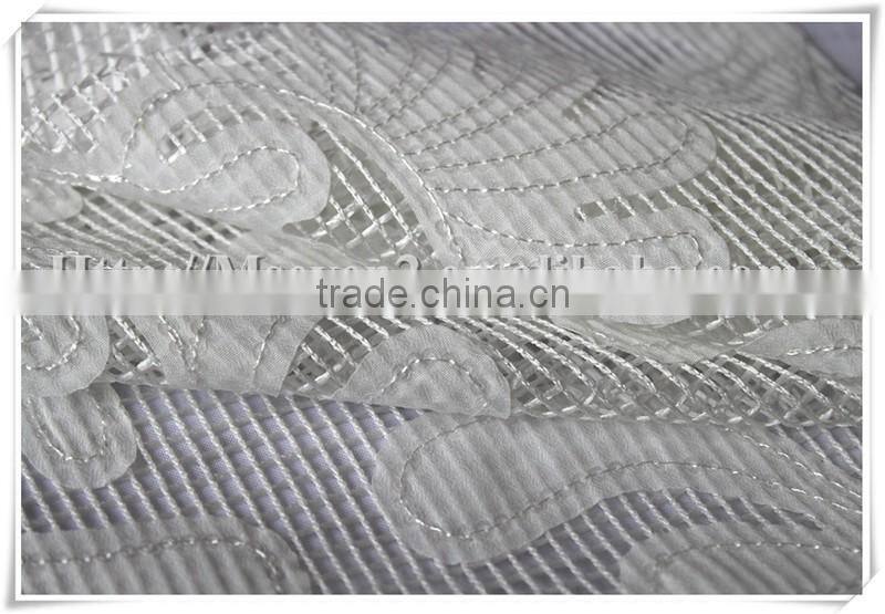 Hot sales 100 white polyester lace fabric solid for fashion ladies' wear