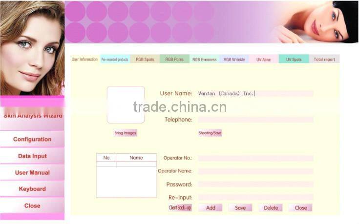 Skin scanner analyzer facial real analysis digital skin moisture analyzer machine