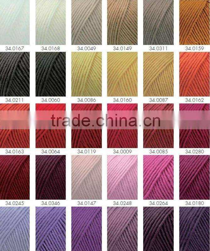 3.9/4NM 80%/10%/10% superwash merino wool/ cashmere/ nylon blend yarn,raw white/bleached white/dyed color