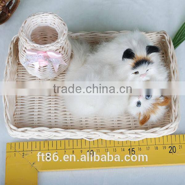 Two cute kittens Children's toys animal model fur animals animated Pointed ears cat