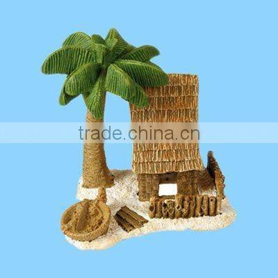 Aquarium polyresin decorative artificial palm tree