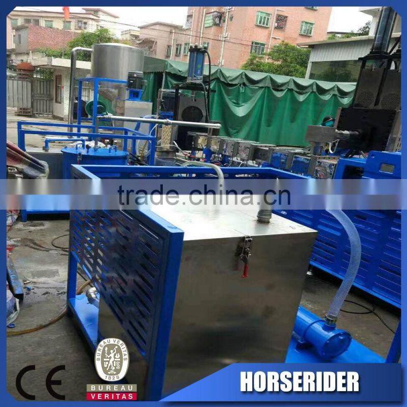 waste plastic LDPE HDPE woven bags three stage hot cut pellletizing recycling line