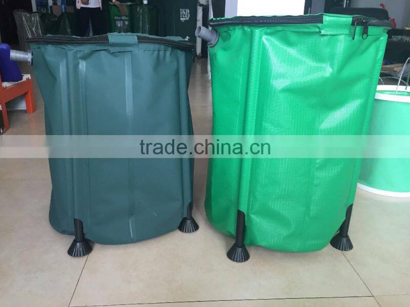 Portable Rain Barrel 50 Gallon Collapsible Outdoor Garden Water Collector Spout