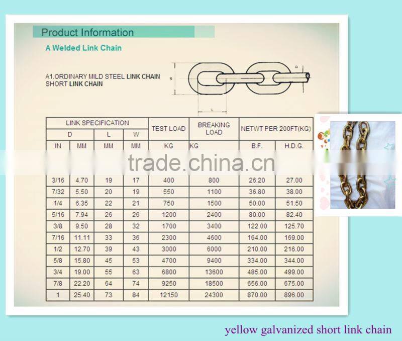 316/304 rustless steel welded link chain
