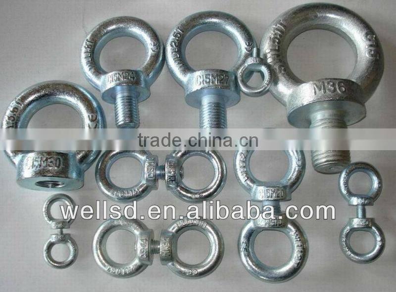 wells factory DIN580 M24 forged heavy duty galvanized eye bolt and nut