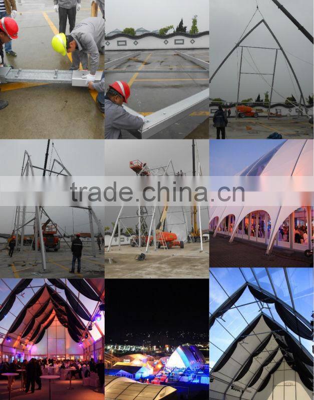 Marquee wedding party at customized wedding church tent