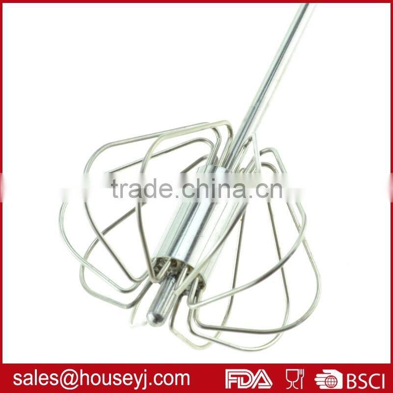 Portable kitchen semi-automatic hand pressure rotary egg beater egg whisk