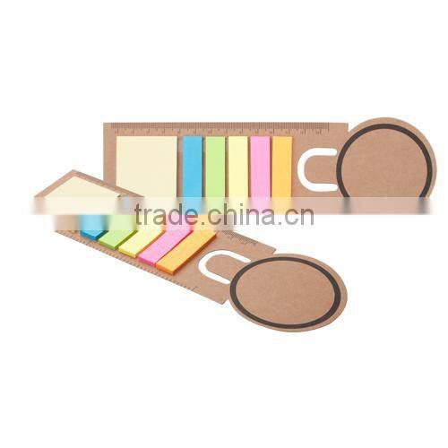 Recycler kraft bookmark with sticky notes, colorful design