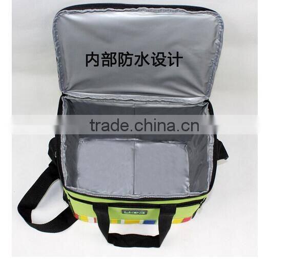 CY153 Lunch Tote Bag Box Cooler Bag, Silver Interior and Long Handles, Picnic Cold Drink Insulation Bag Cooler Bag Freezable