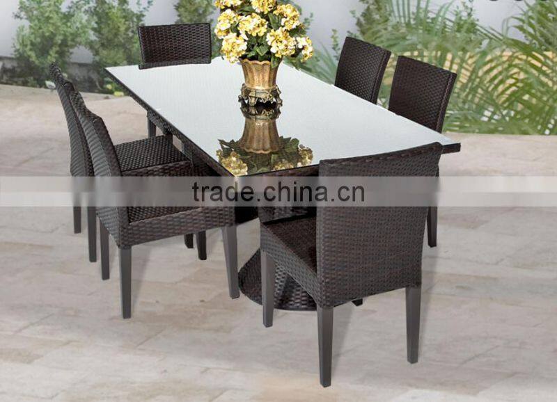2017 Trade Assurance most popular outdoor alum frame rattan restaurant used dinning table set