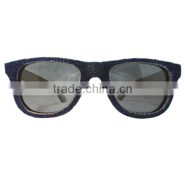 New Arrival Custom Hand made Jeans Denim Wood Sunglasses Men Women Wooden Sun Glasses