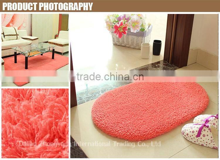 multiple color bathroom anti-slip rug circular shaggy floor carpet