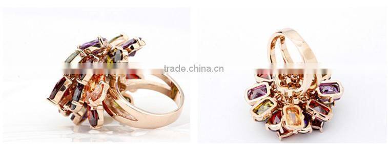 Wholesale Stock Small Order Fashion Women Colorful Zircon Ring