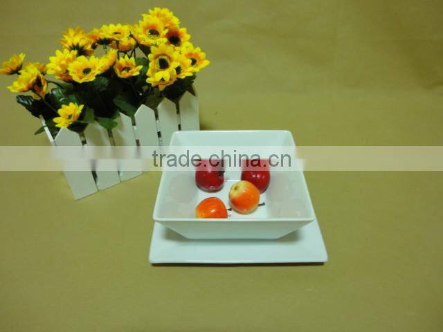 wholesale China Cheap stocked white porcelain ceramic soup bowl with dish