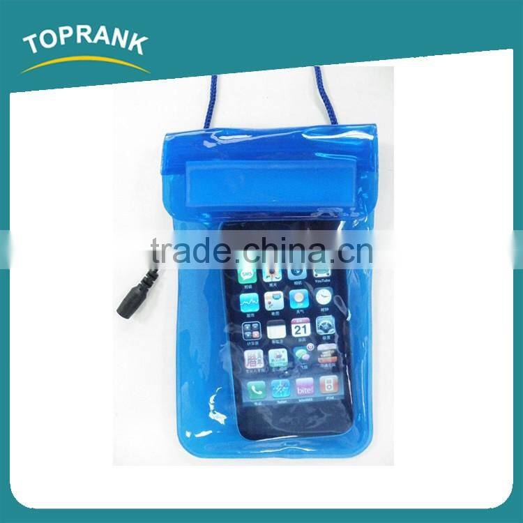 Toprank Promotion Universal Water Proof PVC Waterproof Cell Phone Pouch For Swimming With Earplugs