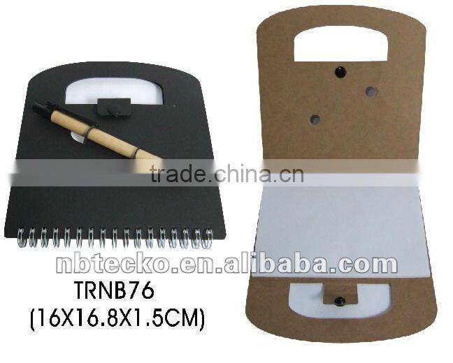 Lovely design ECO friendly Recycled spiral paper notepad with paper recycled pen