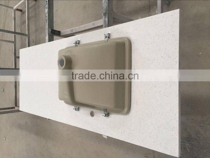 Sparkle White Artificial Quartz Lavotory Vanity