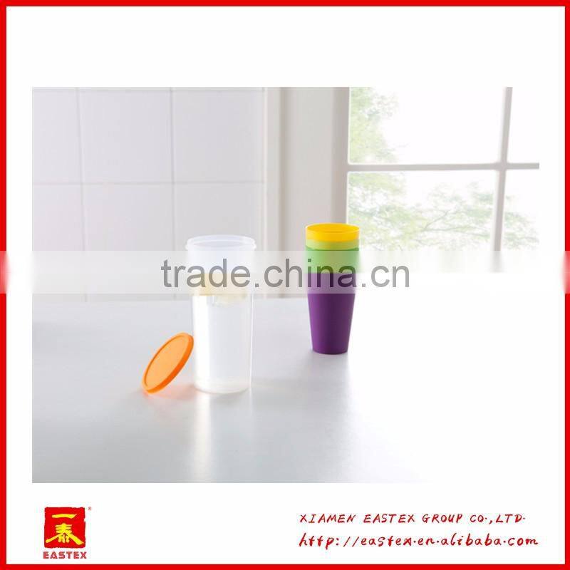 Hot selling plastic colorful 7 pieces rainbow cups set