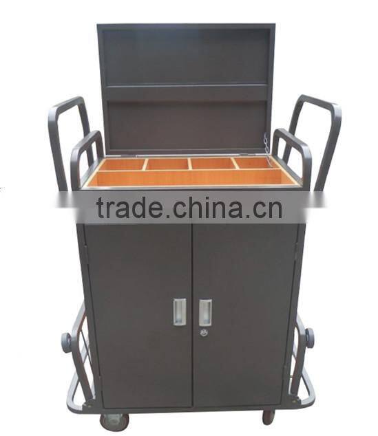 Hotel room housekeeping linen cart cleaning Laundry trolley