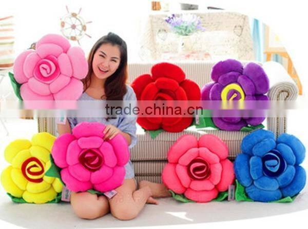 New products decorative Rose flower bolster cushion home decor neck head support sleeping pillow made in china