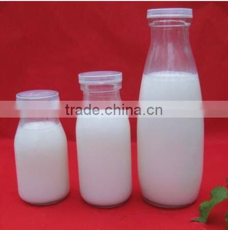 free sample and glass milk bottles