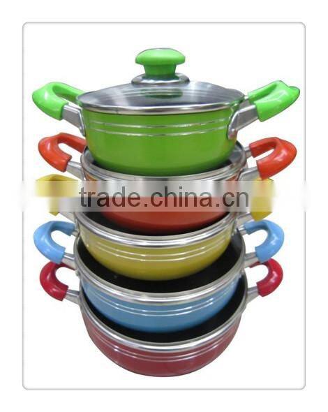 Traditional Design 3pcs Aluminium Fry Wok With Non Stick