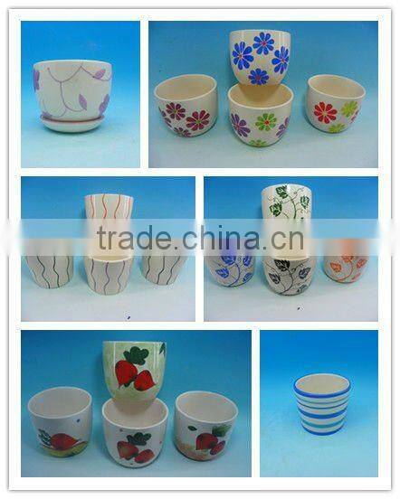 Indoor colorful round ceramic flower pot