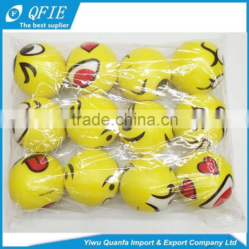 Wholesale 5cm soft custom antistress emoji PU Foam Squeeze ball for vending machine