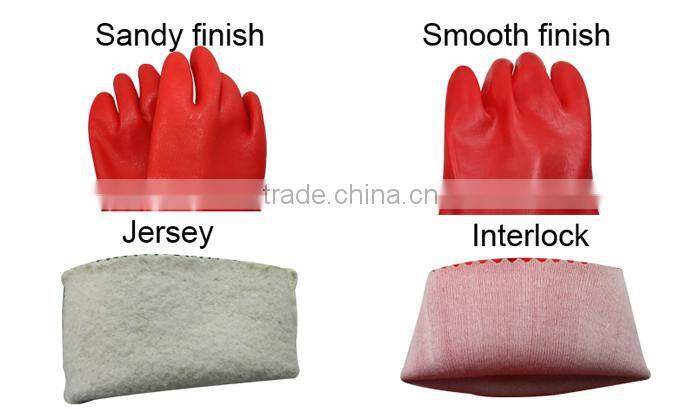 NMSAFETY removable pvc long glove oil proof gloves winter pvc gloves