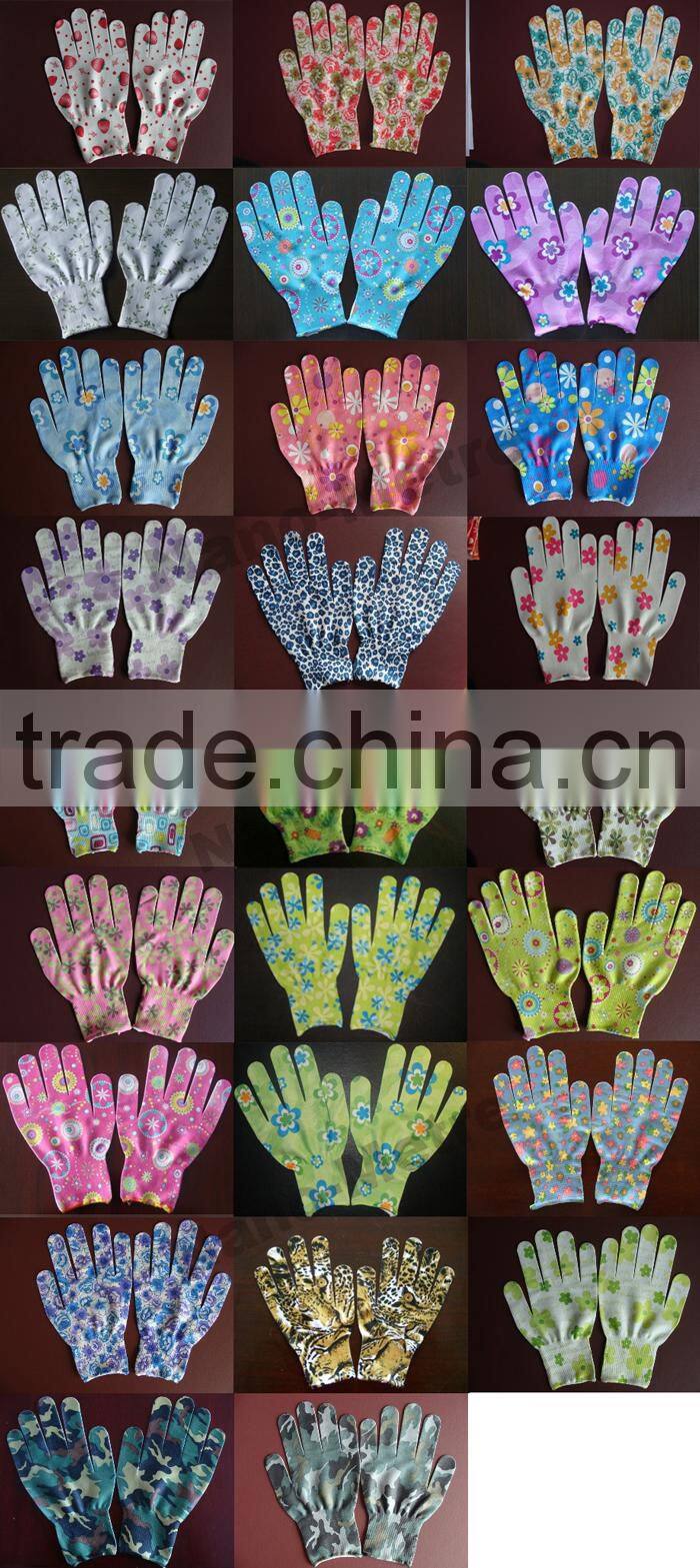 NMSAFETY 13 gauge fashion nitrile coated garden gloves