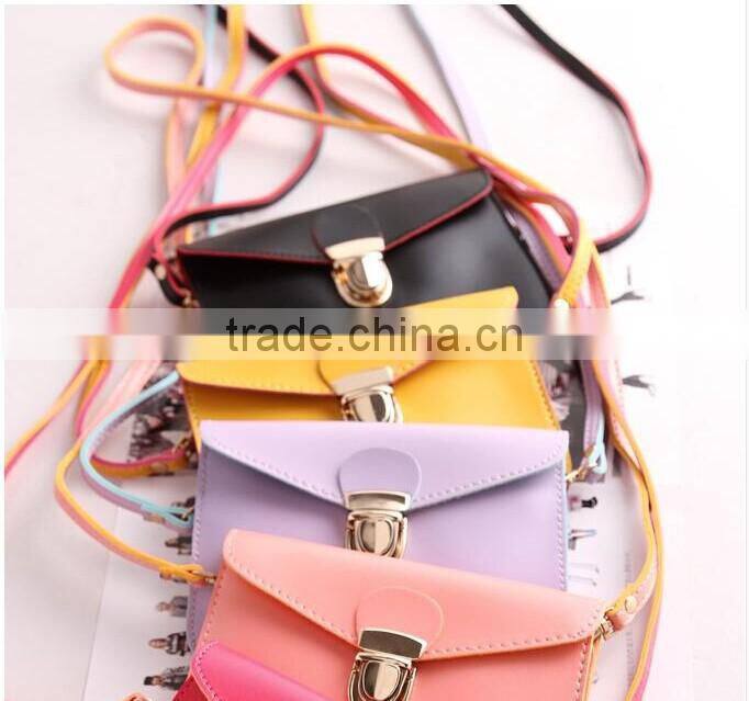 Colorful leather shoulder phone bag for women