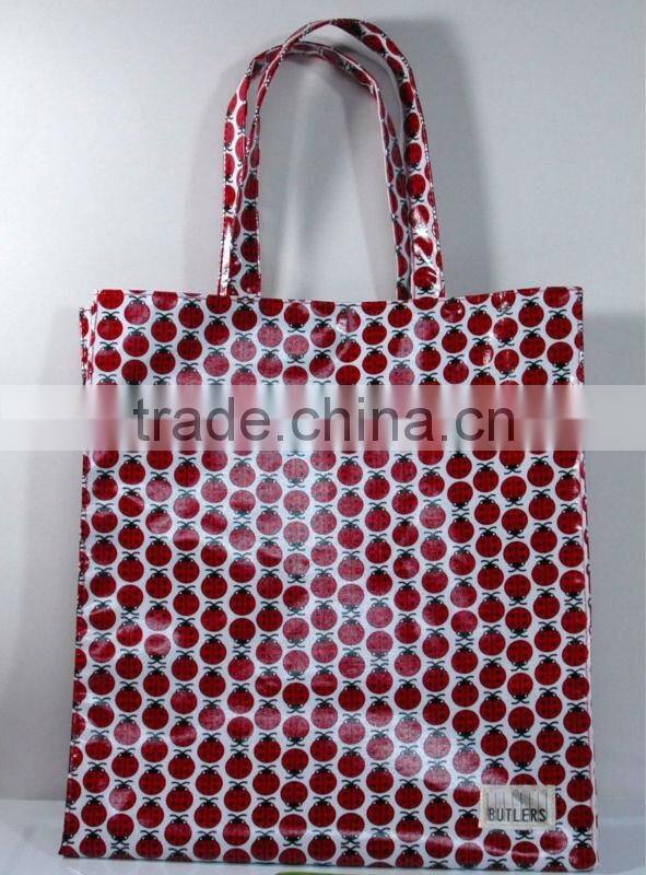 CHILD'S CHILDREN'S PVC COATED COTTON BAG WITH GUSSET - PENGUINS FLYING KITES