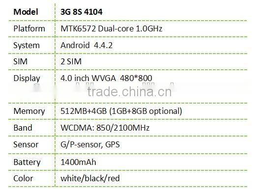 8S mobile 3G 8S4104 4.0" small size mobile phones