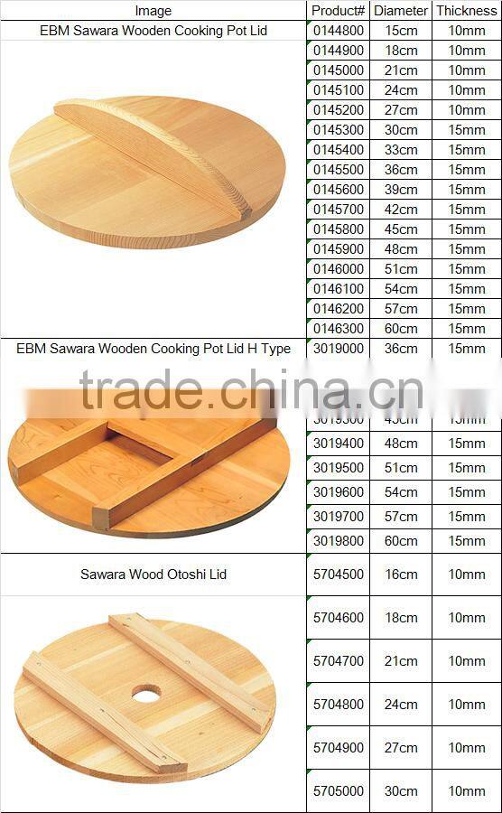 High Quality Wooden Lid for Japanese Cooking Pot Ryori Nabe Drop Lid for Yukihira Nabe Pan