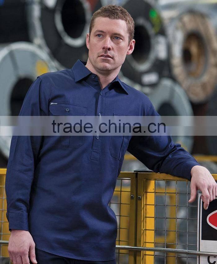 solid color worker uniform front pocket workwear man work shirts
