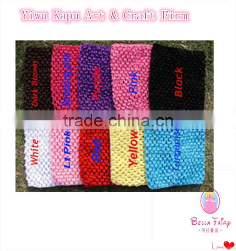 Wholesale Kids Hair Accessorie 6" Large Crochet Tube Tops For Photo Prop Many Colors Girls Stretch Crochet