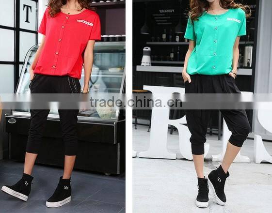 Women summer cool shirt blouse 95% cotton girl tops wholesale OEM women Tshirt