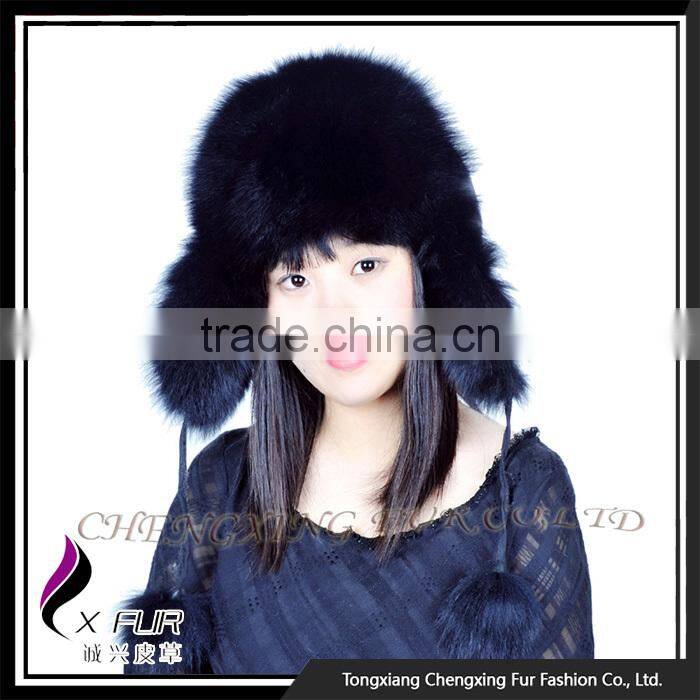 CX-C-38A Fashion Winter Fur Hat Genuine Quality White Ladies Fox Fur Hats