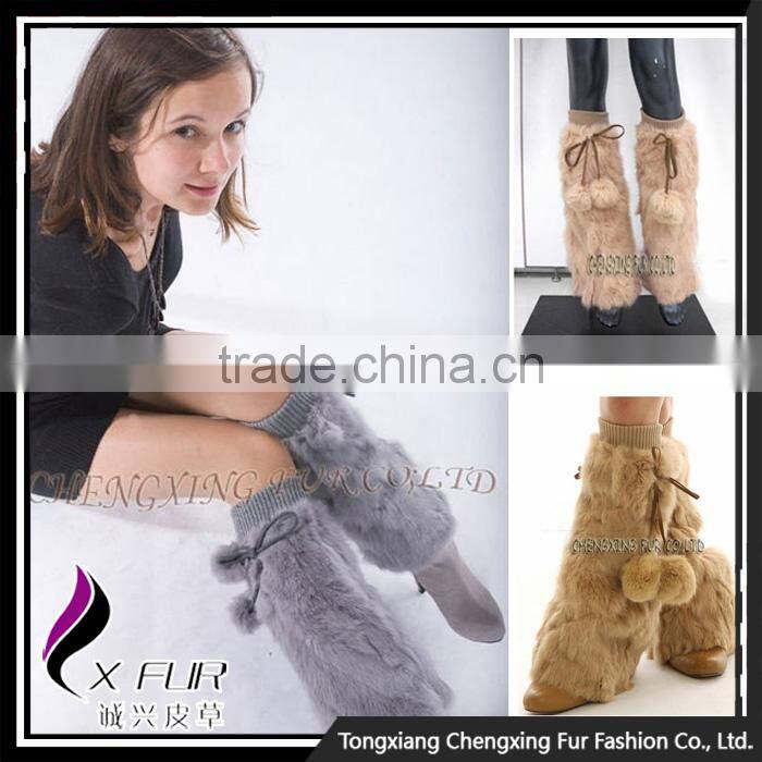 CX-A-15 China Wholesale Hot Sale Rabbit Fur Knitting Women Leg Warmer