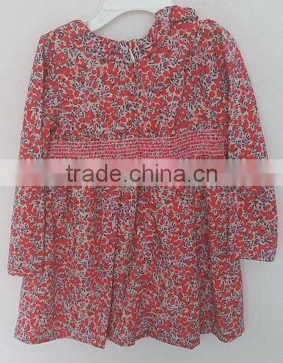 cute baby girls printed embroidered dress for summer