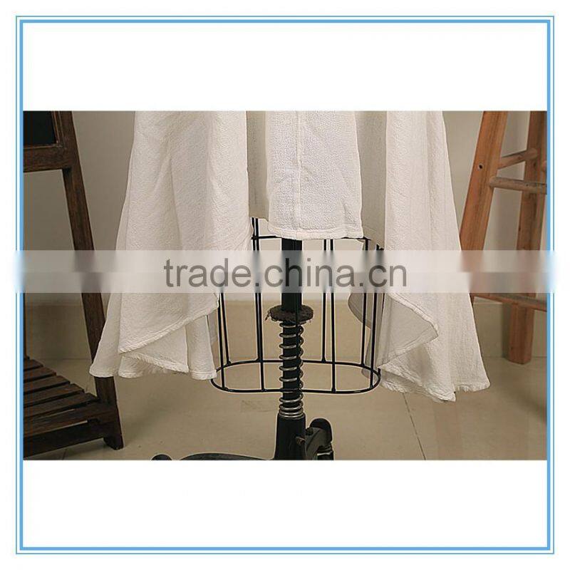 Summer Women Elegant Sleeveless Linen Cotton Asymmetrical Beach Dress