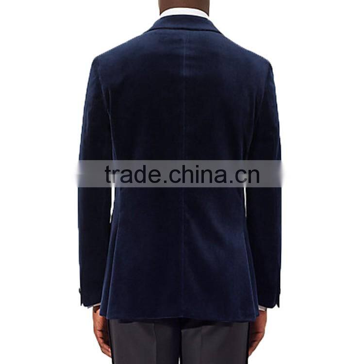 OEM Service High Quality French Trendy Arrow Lapel Single Button Velvet Blazer Coat Pant Suit For Men