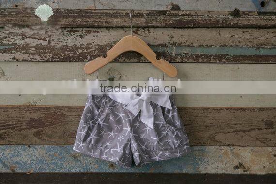 Grey baby shorts printed cotton baby clothes children clothing match white belt china wholesale
