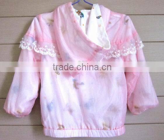 hot sale cute children pink hoodies cardigan coat