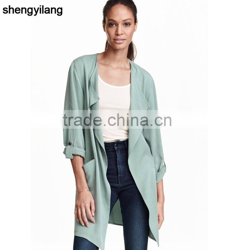 Wholesale women casual jacket custom high quality jacket in a lyocell blend